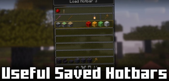 Useful Saved Hotbars для Майнкрафт [1.21, 1.20.6, 1.20.1]