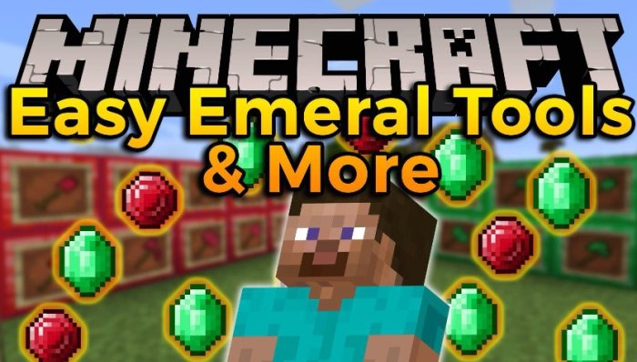 Easy Emerald Tools & More для Майнкрафт [1.21, 1.20.6, 1.20.4]