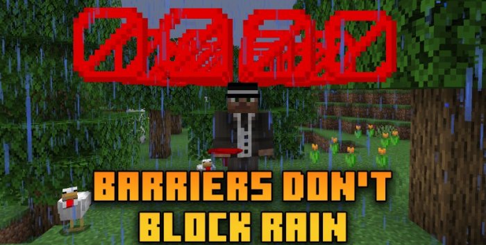 Barriers Don’t Block Rain для Майнкрафт [1.21.1, 1.21, 1.20.2]