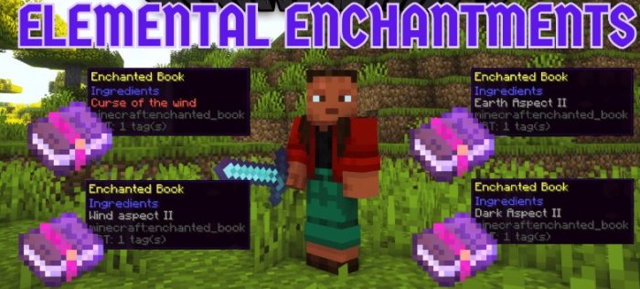 Elemental Enchantments для Майнкрафт [1.21.1, 1.20.6, 1.20.4]