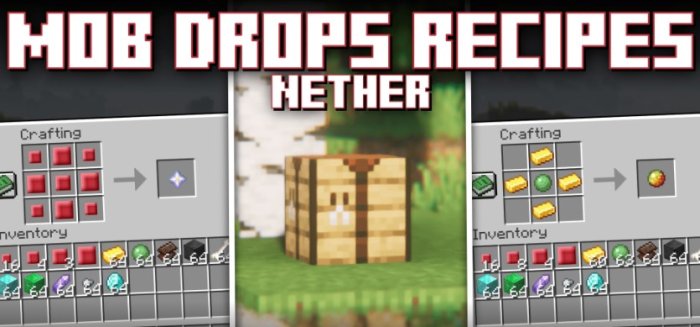 Mob Drops Recipes (Nether) для Майнкрафт [1.21.1, 1.20.4]