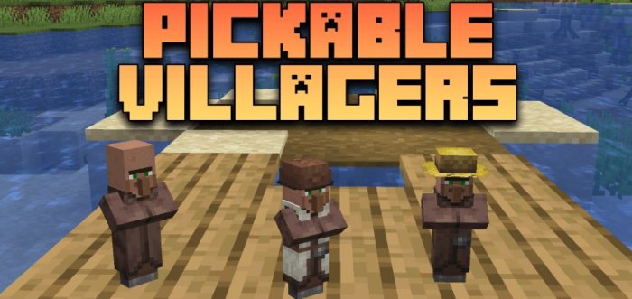 Pickable Villagers для Майнкрафт [1.21.1, 1.21, 1.20.6]