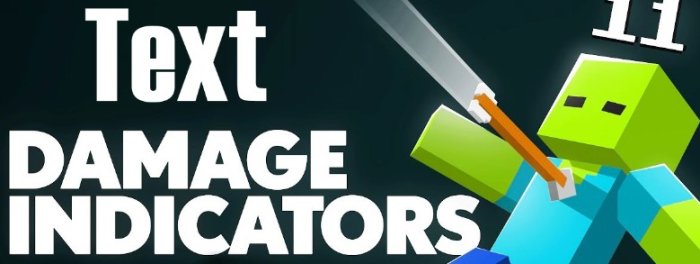 Text Damage Indicators для Майнкрафт [1.16.5, 1.15.2]