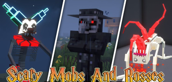 Scary Mobs And Bosses для Майнкрафт [1.20.1, 1.18.2, 1.16.5]