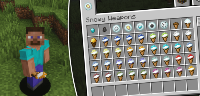 Snowy Weaponry для Майнкрафт [1.21.8, 1.21.5, 1.21.1]