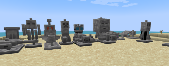 Stunning Statues для Майнкрафт [1.21.1, 1.21, 1.20.1]
