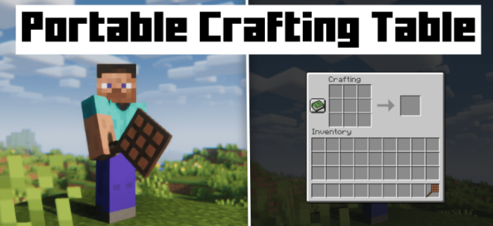 Portable Crafting Table для Майнкрафт [1.21.11, 1.21.10, 1.21.9]