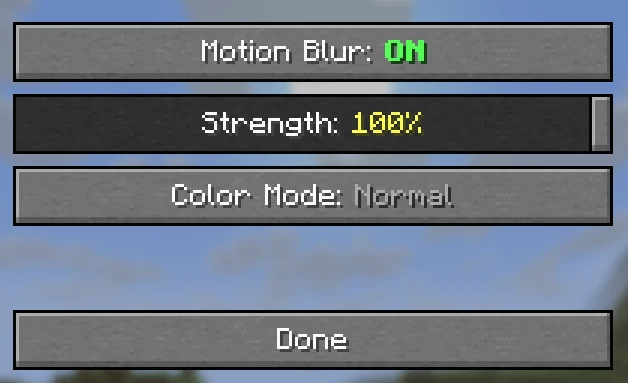 Camera Motion Blur для Майнкрафт [1.21.11, 1.21.10, 1.21.9]