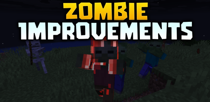 Zombie Improvements для Майнкрафт [26.1.2, 26.1.1, 26.1]