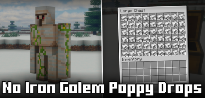 No Iron Golem Poppy Drops для Майнкрафт [26.1.2, 26.1.1, 26.1]