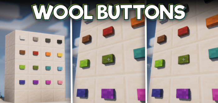 Wool Buttons для Майнкрафт [26.1.2, 26.1.1, 26.1]
