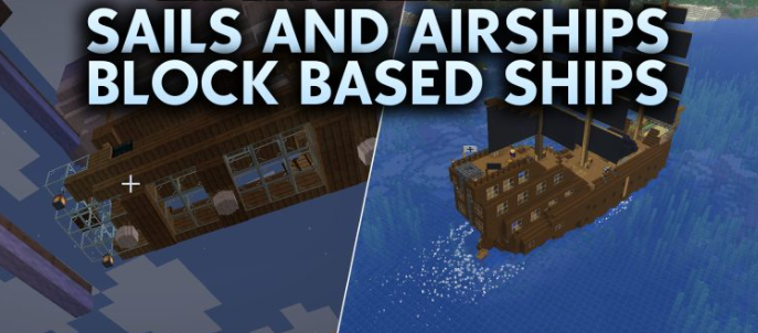 Sails and Airships Block Based Ships для Майнкрафт [26.3, 26.2]